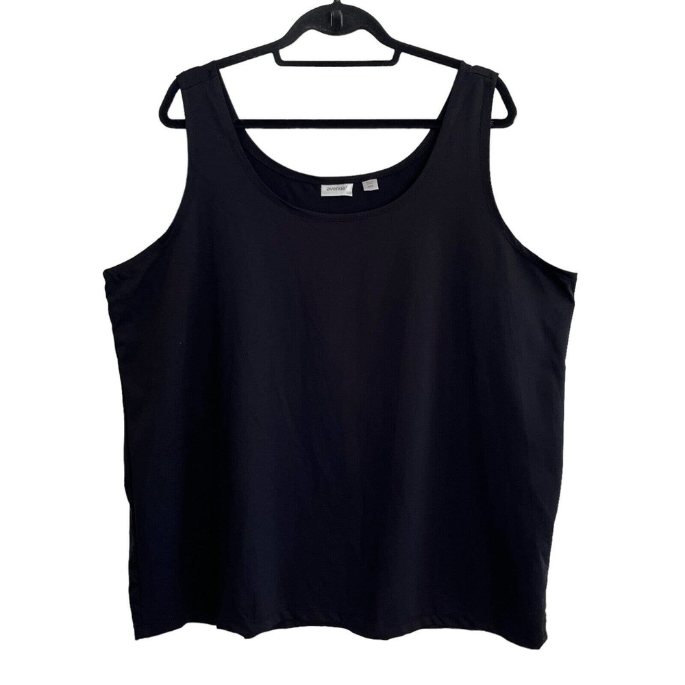 Avenue Womens Tank Top Size 26 Black Sleeveless Stretchy